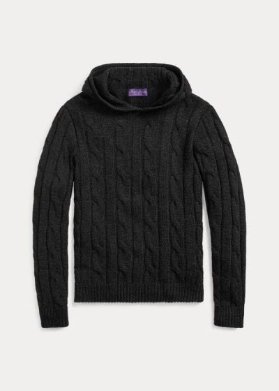 Sudaderas Con Capucha Ralph Lauren Hombre Grises Oscuro - Cable-Knit Cashmere - FYWPM3786